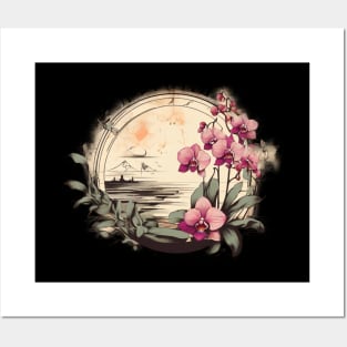 Orchid Wildflower Flora Vintage Bloom Retro Posters and Art